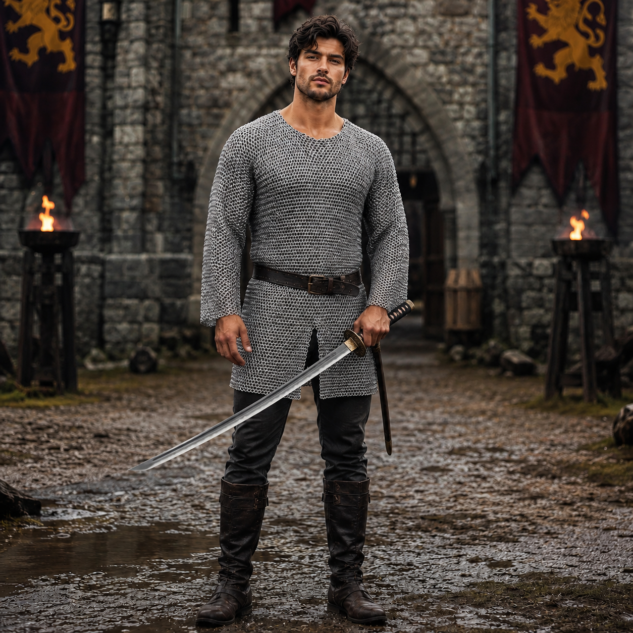 Aluminum Chainmail Shirt – 9mm Round Riveted Rings with Washers