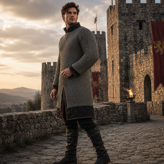 Medieval Knight Chainmail Shirt – 9mm Round Riveted with Washers