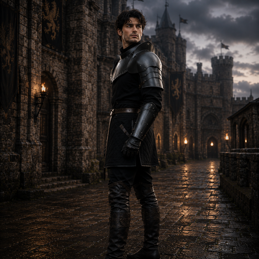 Medieval Knight Armor Gorget Set with Pauldrons – Unisex Shoulder Guard for Adults