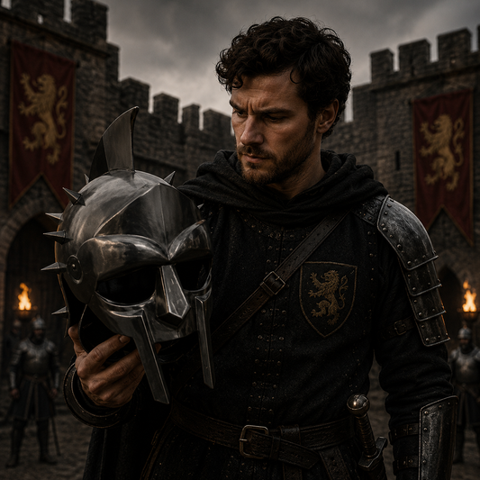 Gladiator Maximus Helmet: for Role Play with Display Stand for Home Office Decor