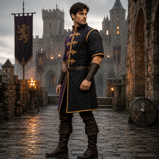 Twin Color Ren faire Costume , Viking Gambeson ,