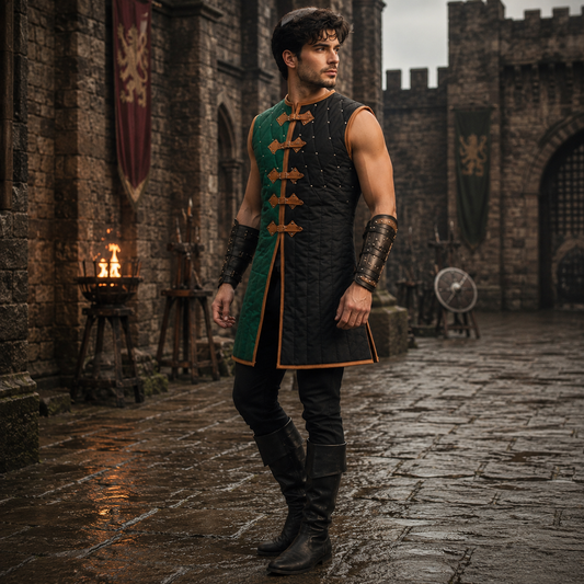 Sleeveless Ren Faire Gambeson, Medieval Padded Costume
