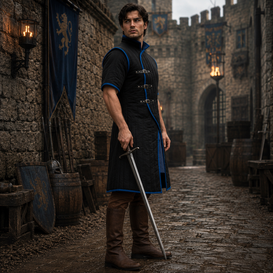Ren faire Gambeson | Grey medieval Outfit