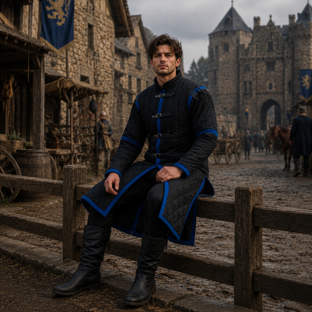 Ren Faire Gambeson : Quilted Costume , Cotton Padded Dress