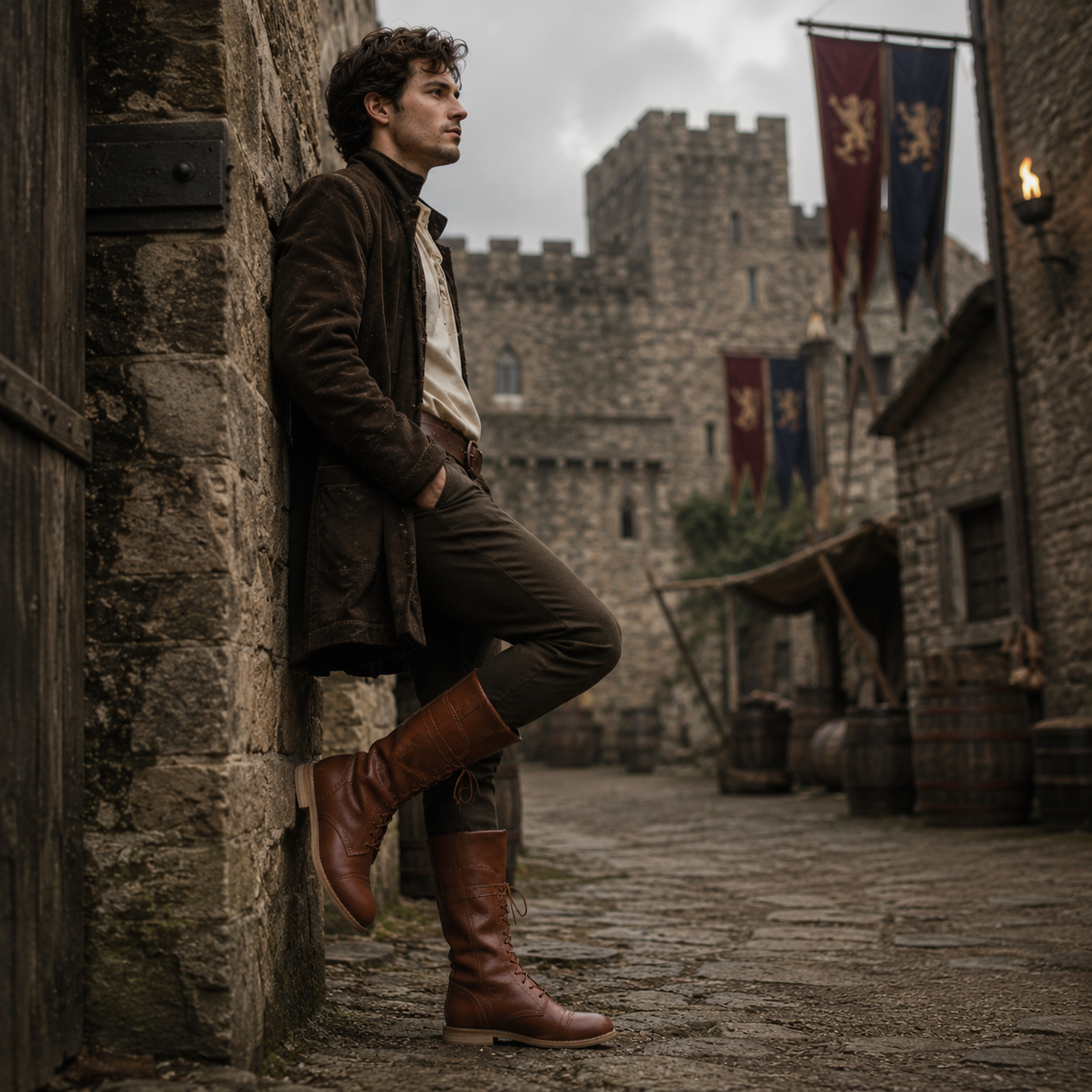 Medieval Renaissance Boots: Viking Pirate Style Ren faire Boots, Reenactments,