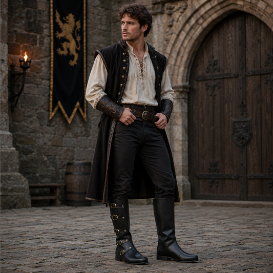 Medieval Leather Boots: Ren Faire Viking Pirate Costume for Halloween Events