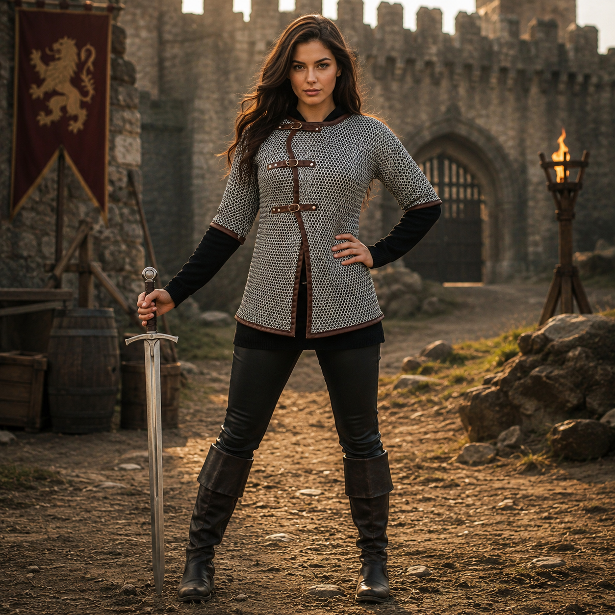 Medieval Chainmail Shirt – Flat Riveted with Washers