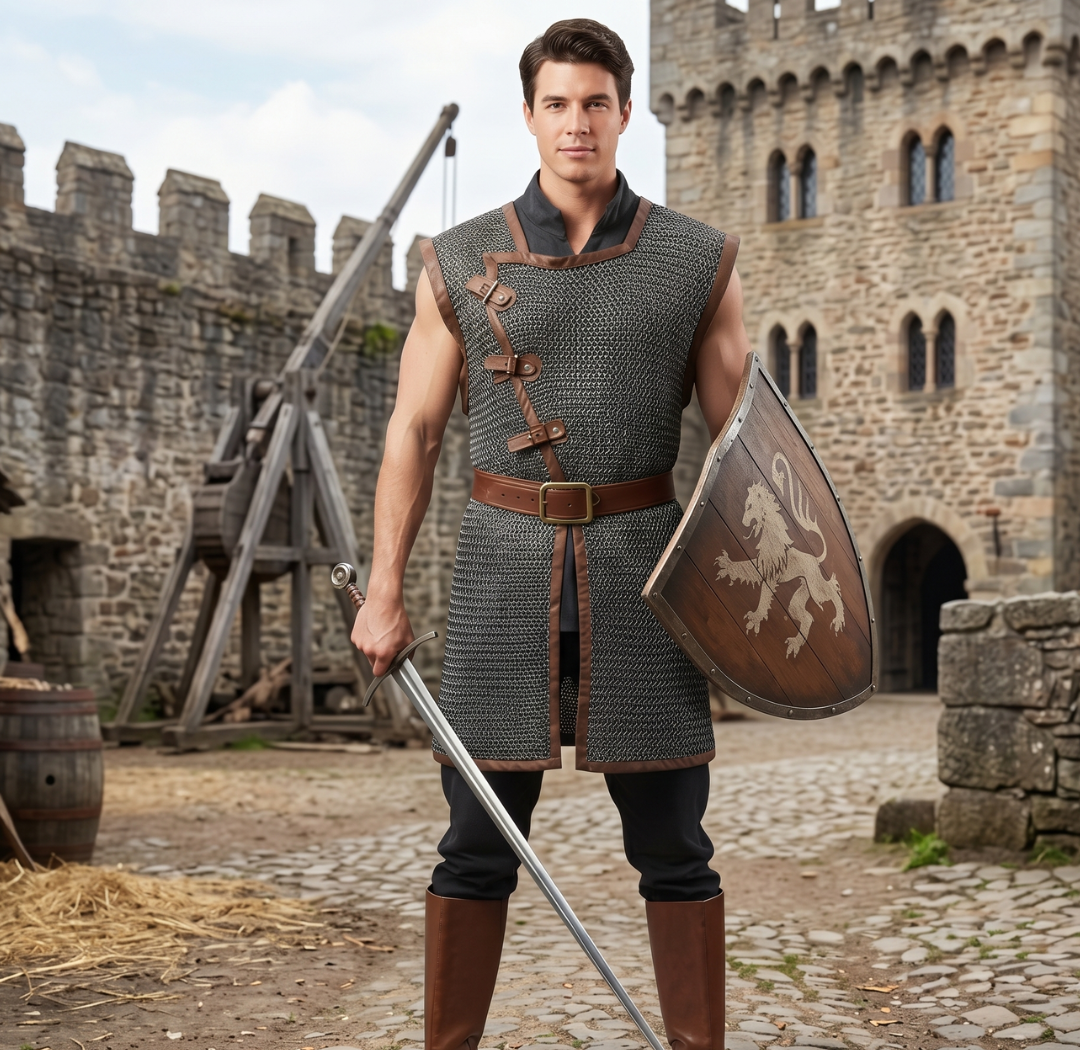 Sleeveless Chainmail Shirt – 9mm Flat Riveted Rings with Washers
