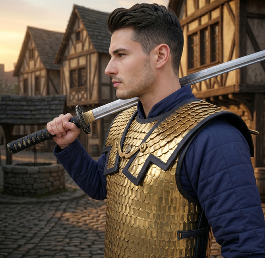 Brass Lorica Squamata: Roman Scale Armor Reenactment Scale size (36/26 ) - Ren Faire Costume