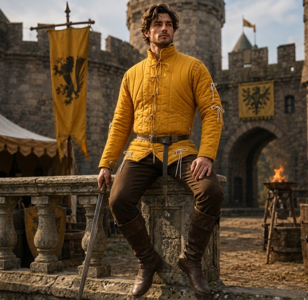 Medieval Yellow Gambeson – Ren faire & Reenactment Costume