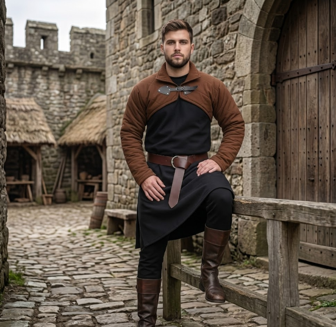 Medieval Viking LARP Costume – Cotton Gambeson with Sleeves