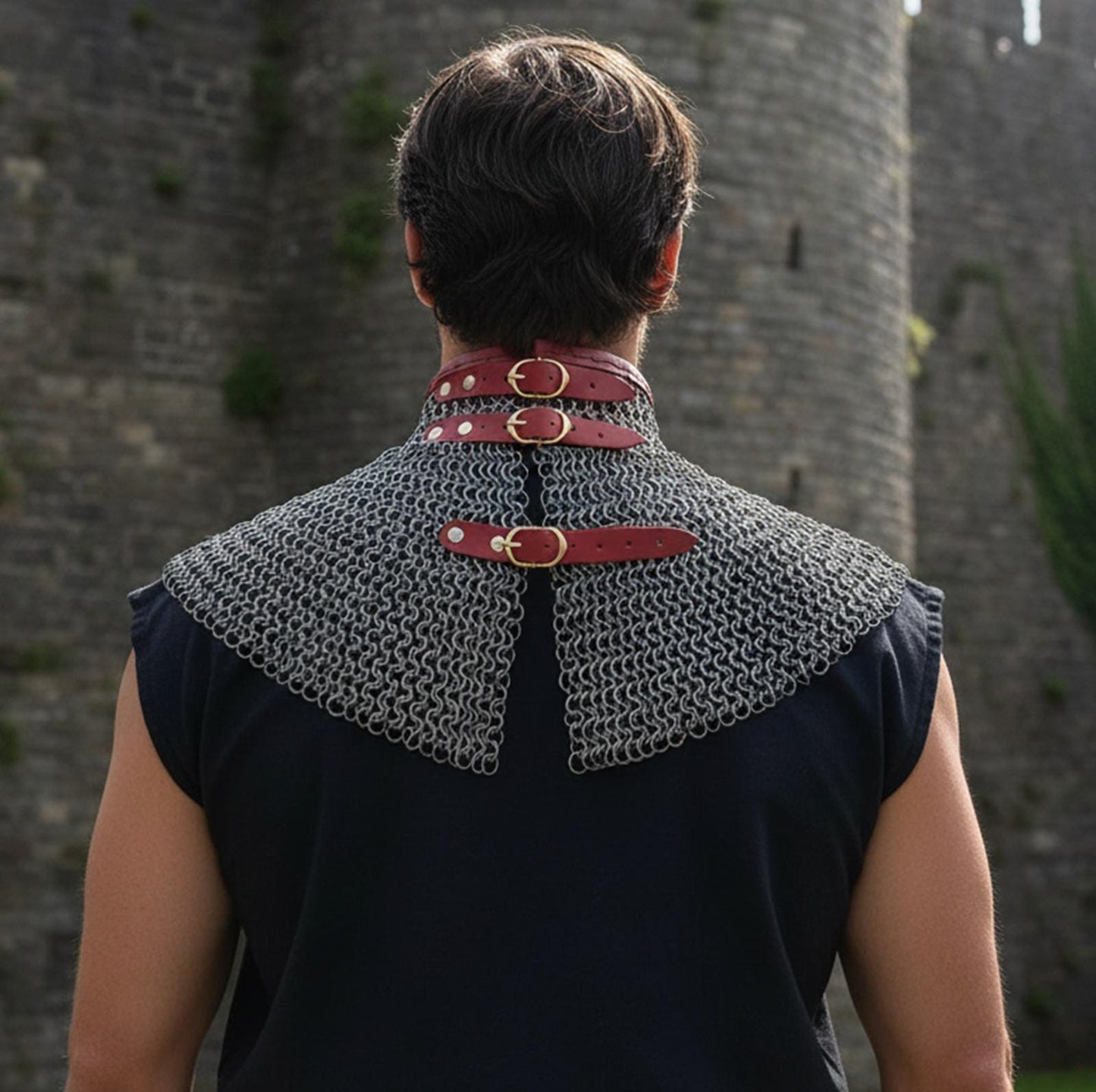 Medieval Chainmail Collar – Flat Riveted Rings with Washers