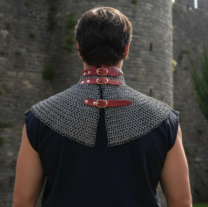 Medieval Chainmail Collar - Flat Riveted And Washers