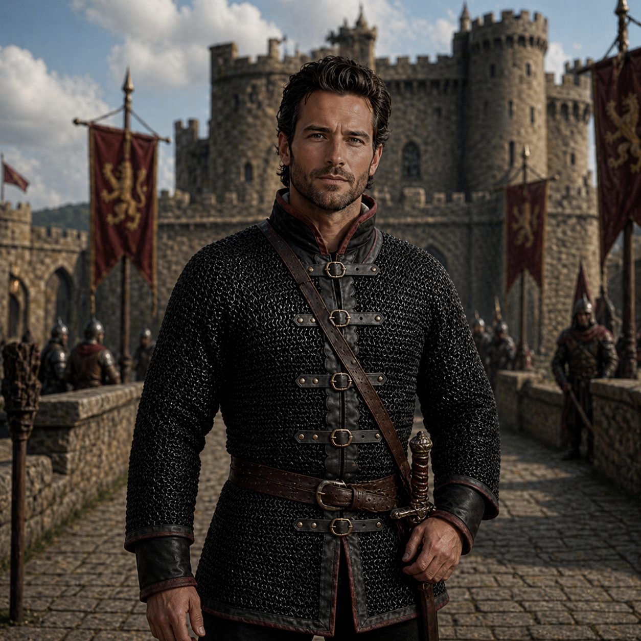 Darkened Aluminum Chainmail Shirt | Medieval Hauberk, LARP Costume