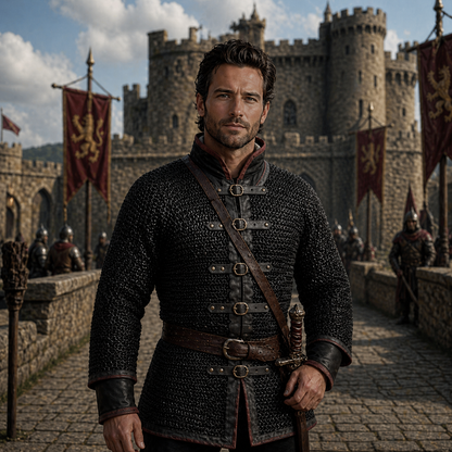 Darkened Aluminum Chainmail Shirt | Medieval Hauberk, LARP Costume