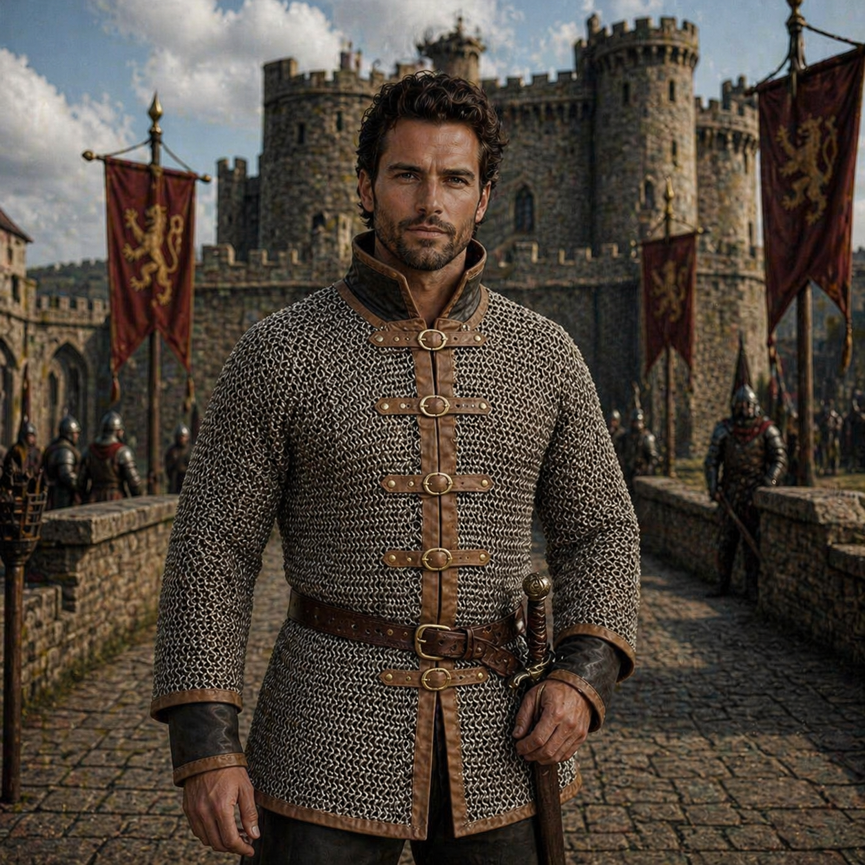 Darkened Aluminum Chainmail Shirt | Medieval Hauberk, LARP Costume