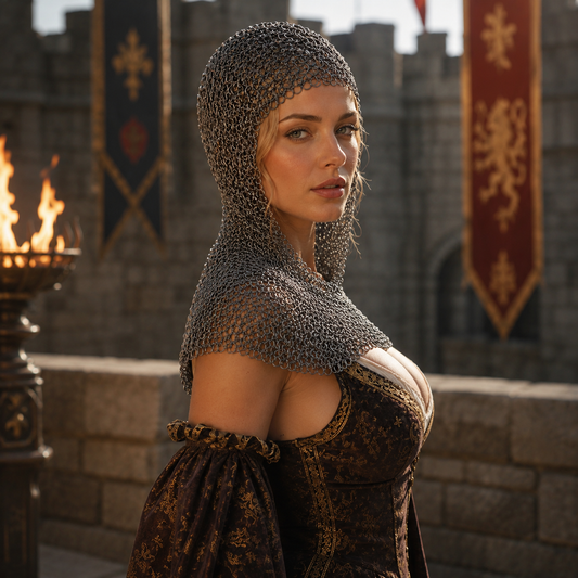 Knight Chainmail Hood – 9MM Round Riveted With Washers