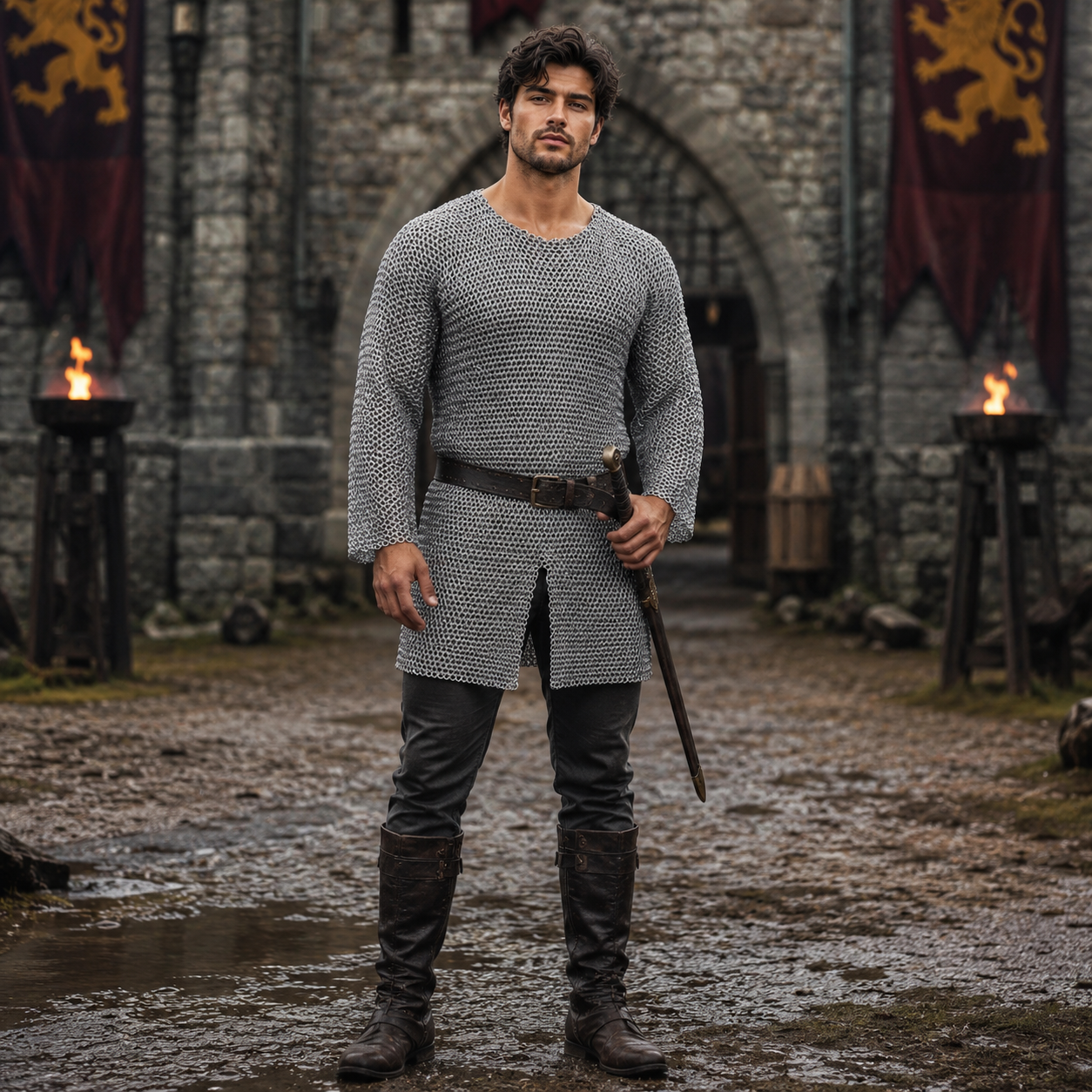 Aluminum Chainmail Shirt – 9mm Round Riveted Rings with Washers