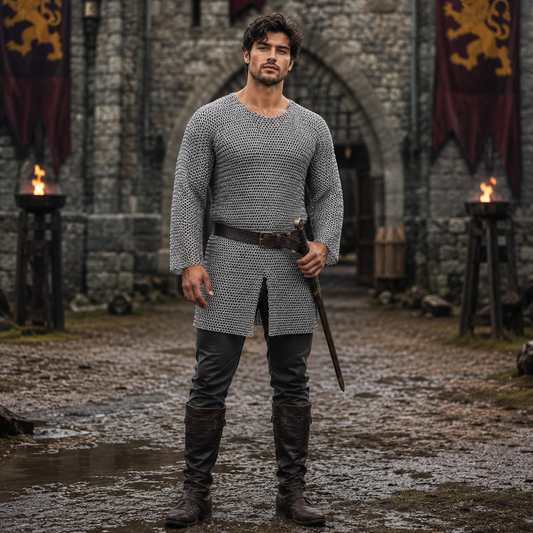 Aluminum Chainmail Shirt – 9mm Round Riveted Rings with Washers