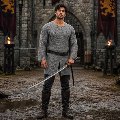 Aluminum Chainmail Shirt – 9mm Round Riveted Rings with Washers
