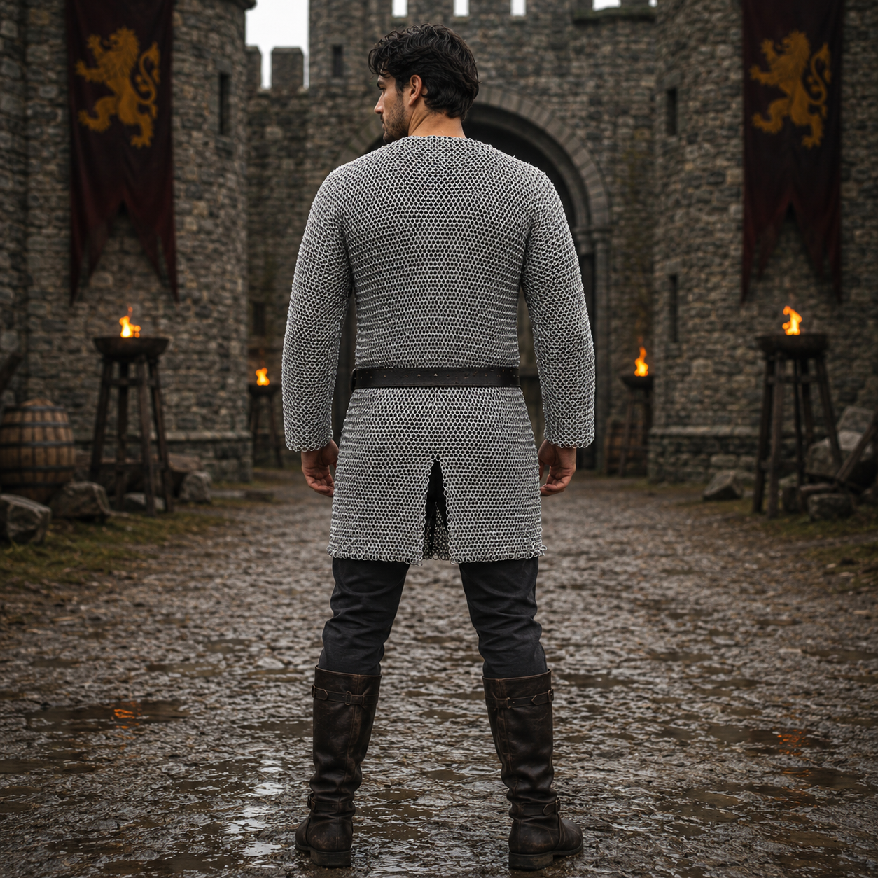 Aluminum Chainmail Shirt – 9mm Round Riveted Rings with Washers