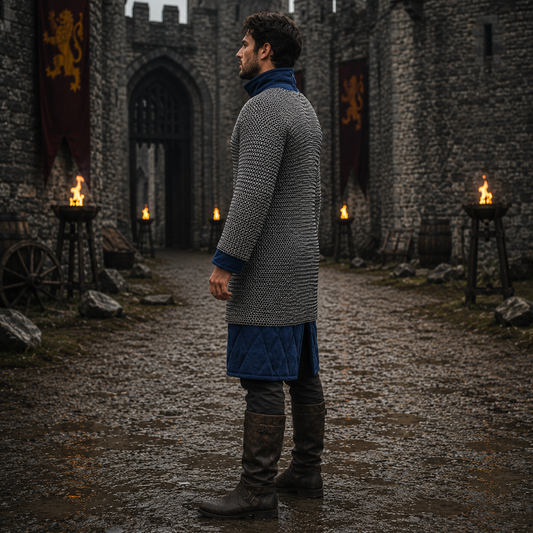 Medieval Chainmail Shirt Full Sleeve – 9mm Riveted Rings with Washers