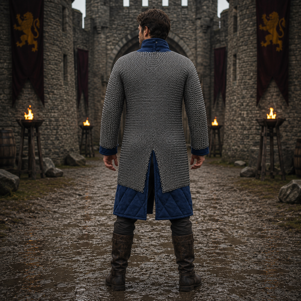 Medieval Chainmail Shirt Full Sleeve – 9mm Riveted Rings with Washers