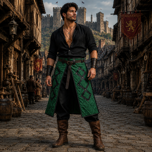 Medieval Gambeson Skirt, Larp & SCA Costume , Cotton Padded Skirt