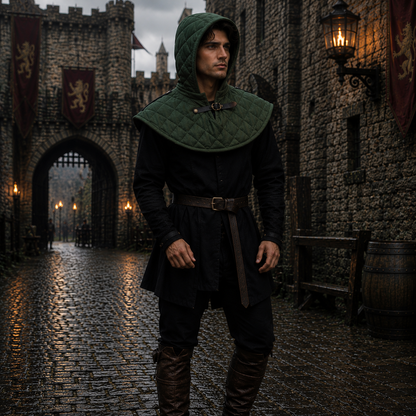 Medieval Cotton Padded Coif – Armor Hood for LARP & Renfaire
