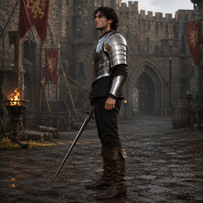 Medieval Steel Cuirass Armor with Pauldrons Knight Chest Plate LARP Costume