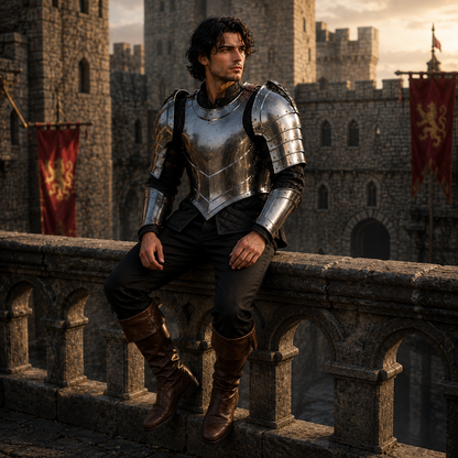 Medieval Steel Cuirass Armor with Pauldrons Knight Chest Plate LARP Costume