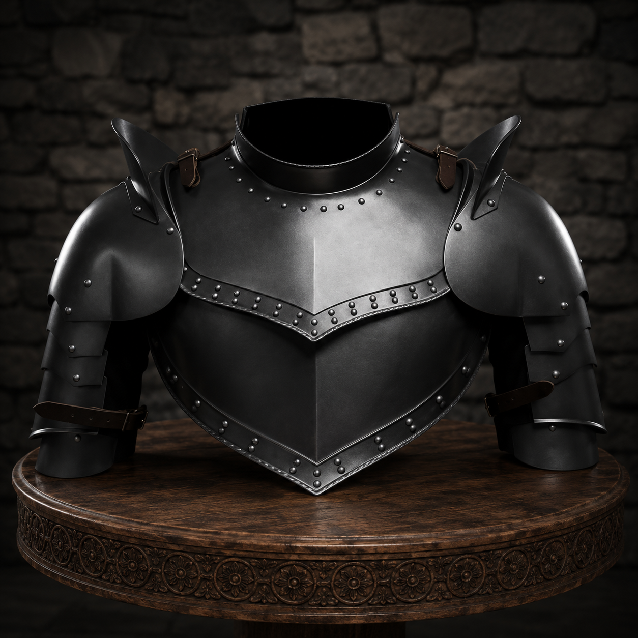 Medieval Knight Armor Gorget Set with Pauldrons – Unisex Shoulder Guard for Adults