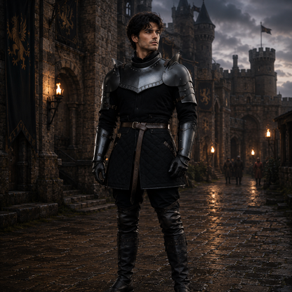 Medieval Knight Armor Gorget Set with Pauldrons – Unisex Shoulder Guard for Adults