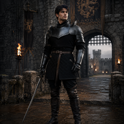 Medieval Knight Armor Gorget Set with Pauldrons – Unisex Shoulder Guard for Adults