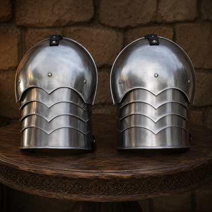 Simple XIV Century Medieval Pauldrons arm| Steel Pauldrons| pauldrons sca armor steel armor medieval SCA Larp, Thanks giving gift