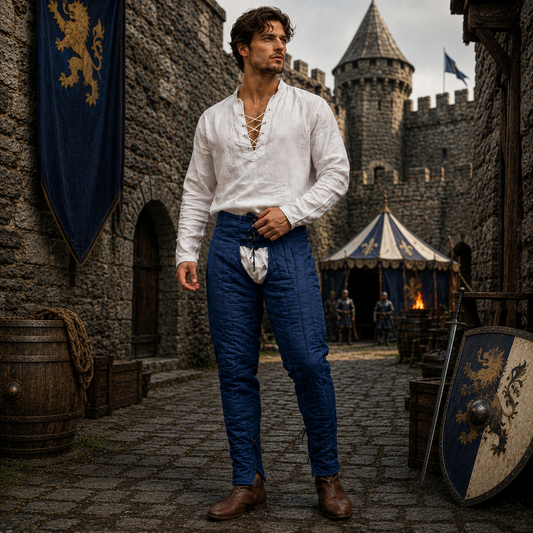 Medieval Cotton Leggings, Thick Padded Chausses Lower Under Gambeson Hauberk SCA Armor,