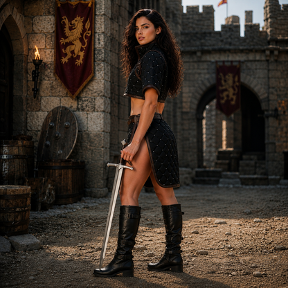 Female Medieval Padded Gambeson Costume: Renfaire Larp Armor clothing for Halloween events