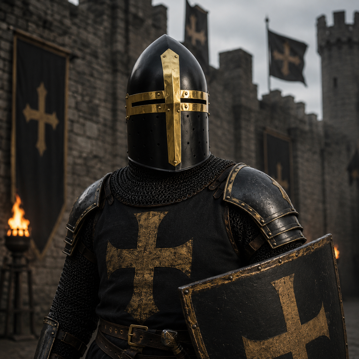New Suger-loaf Helmet With Wooden Stand  , Crusader Helmet