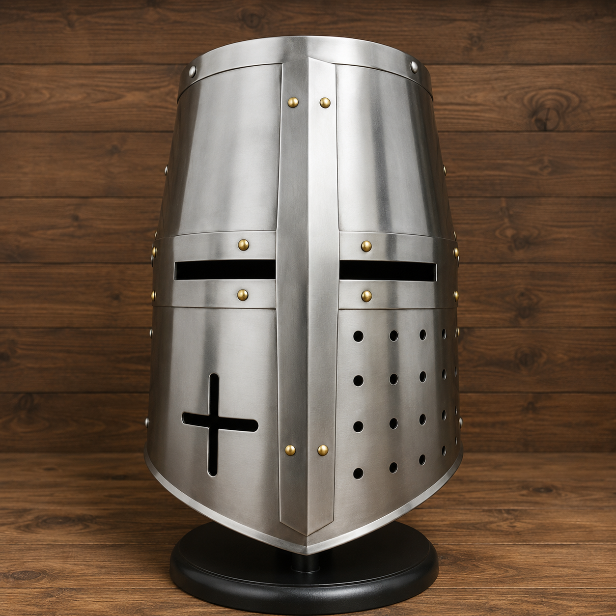 Templar Crusader Helmet with Display Stand : Knight helmet , Gift for Him