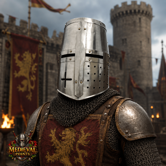 Templar Crusader Helmet with Display Stand : Knight helmet , Gift for Him