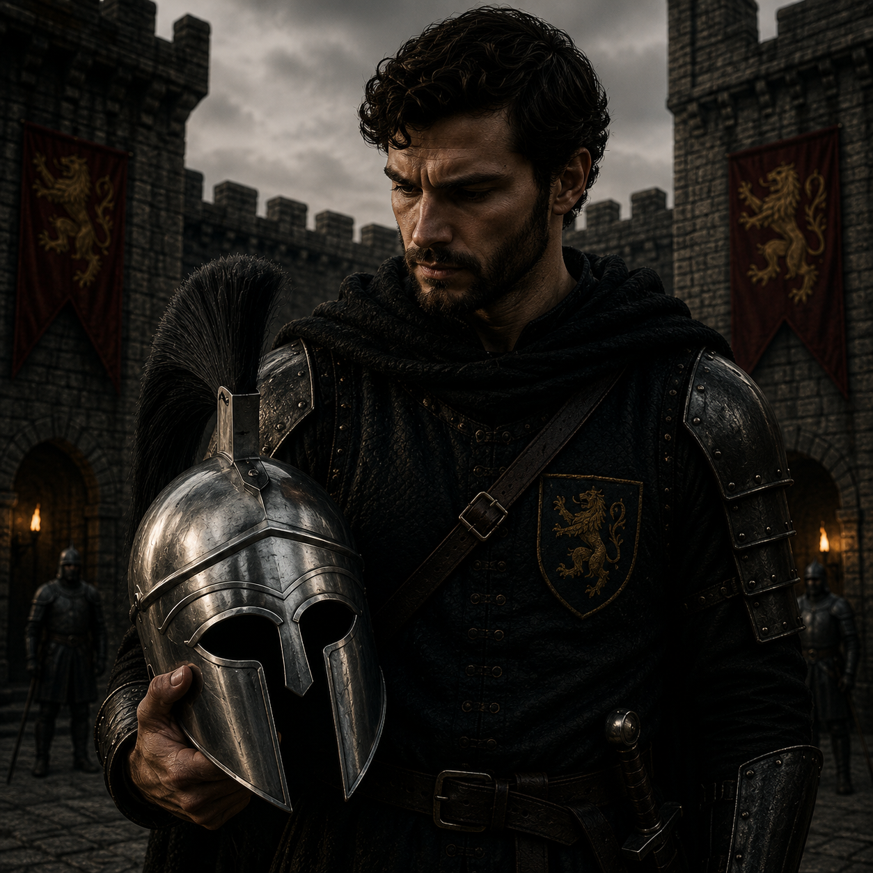 Silver Corinthian Helmet : Warrior Medieval Helmet with Wooden Stand