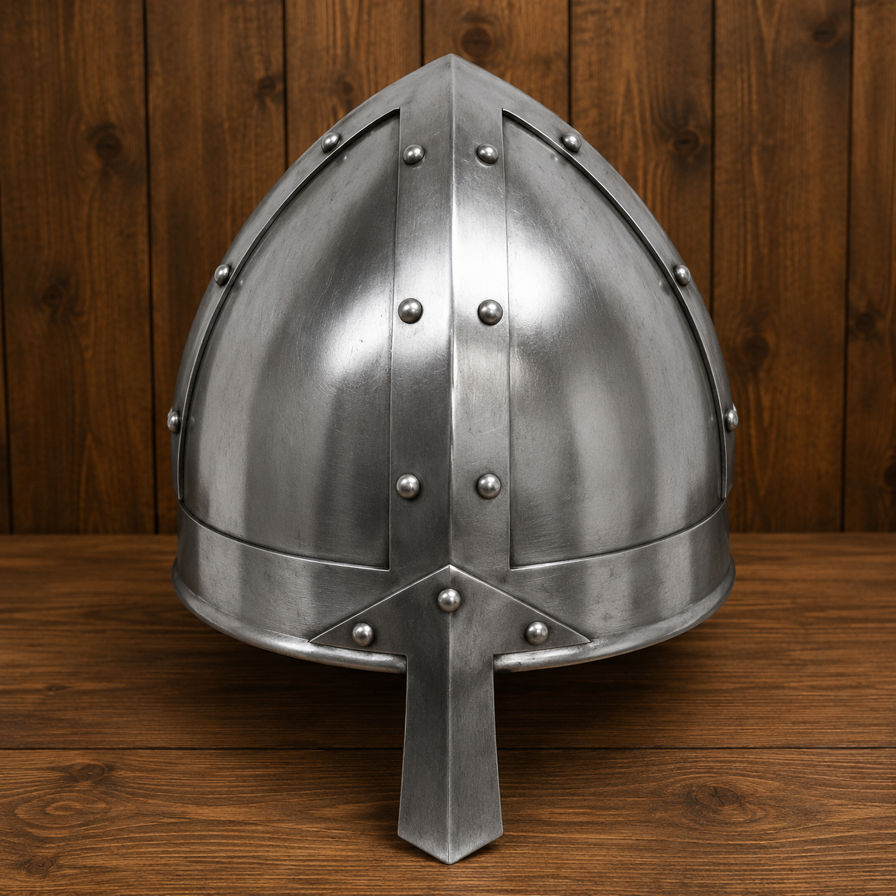 Deluxe Norman Helmet : With Display Stand, Liner and Strap, Medieval Nasal Helmet