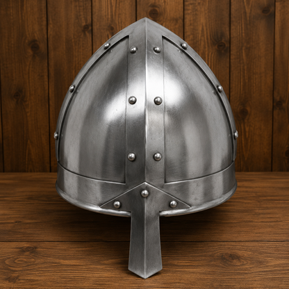 Deluxe Norman Helmet : With Display Stand, Liner and Strap, Medieval Nasal Helmet