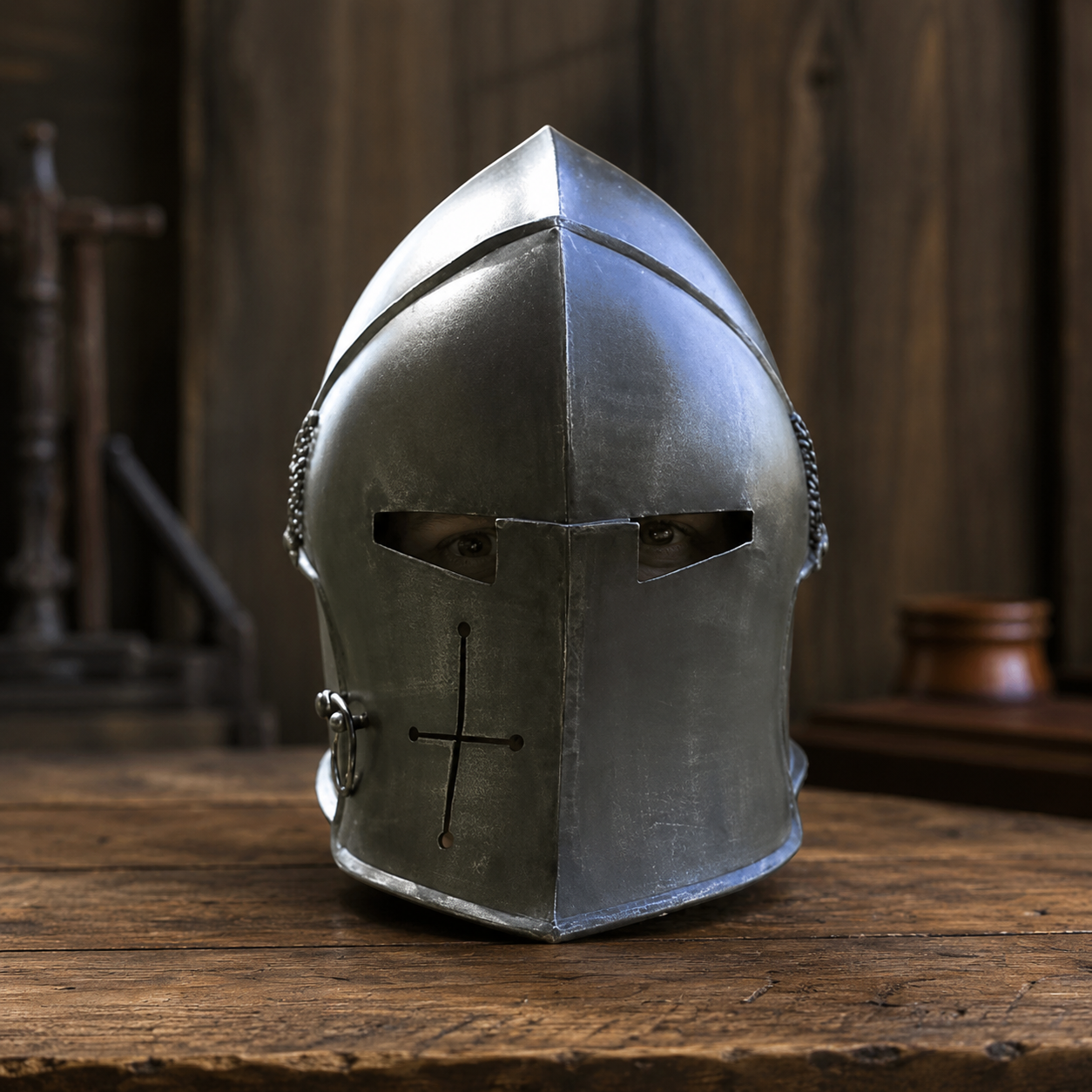 Medieval Barbute Helmet : fully wearable helmet for Role Play , Barbute Helmet