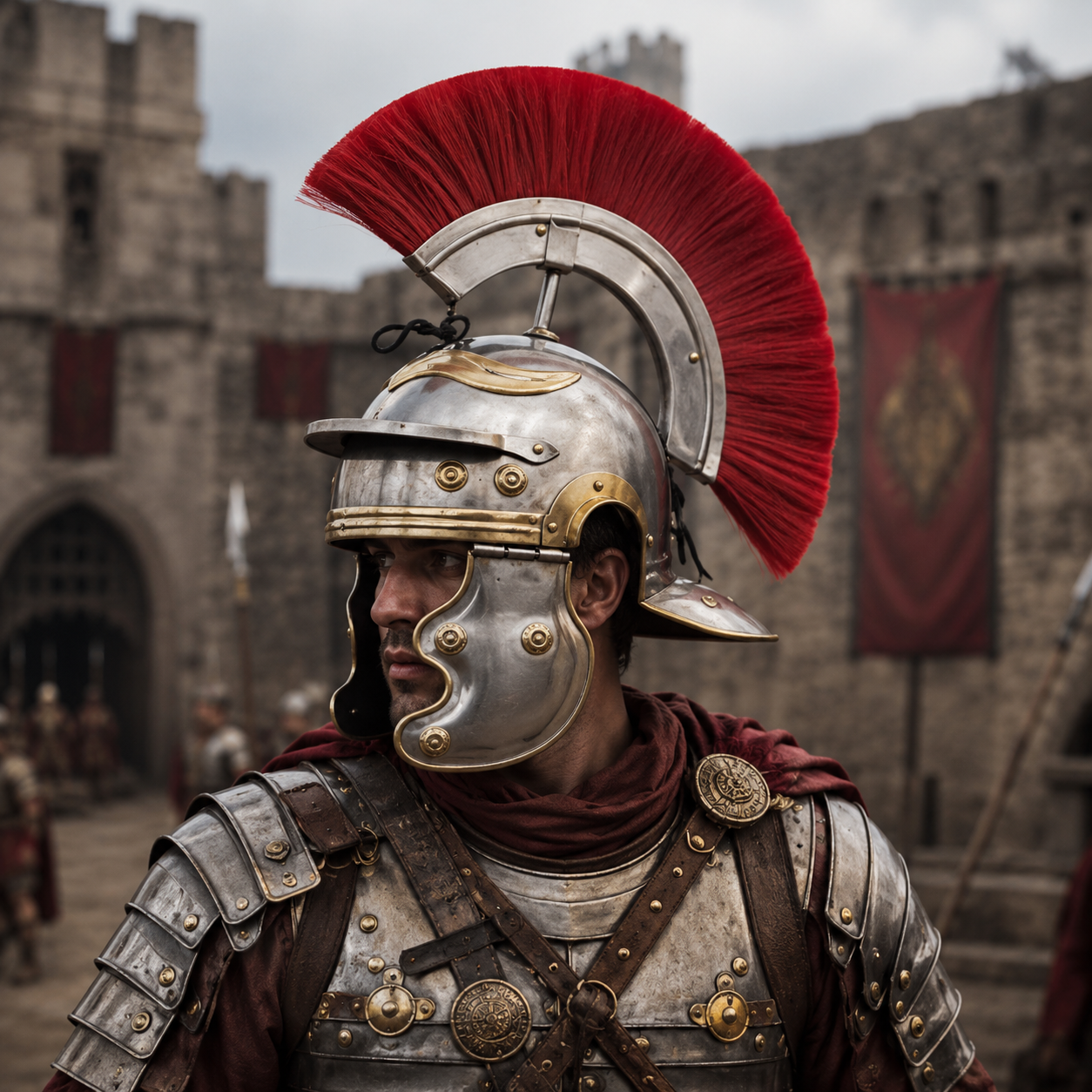 Roman Centurion Helmet ,New Roman helmet With Red Plume