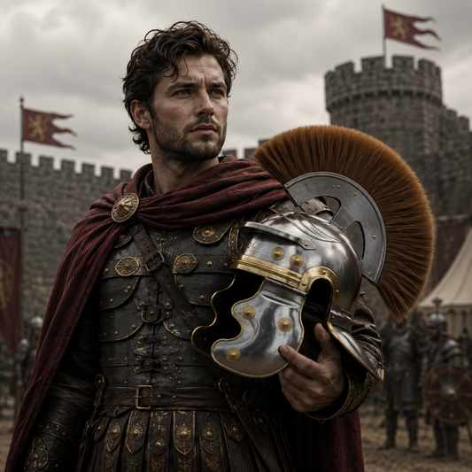 Roman Centurion Helmet : Roman Helmet with Brown Plume