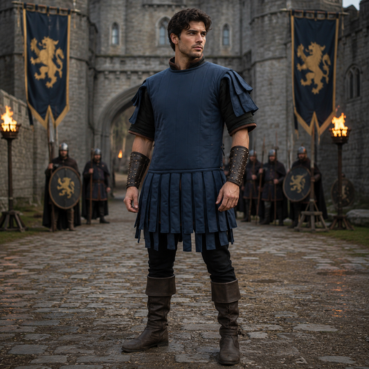 Royal Blue Roman Subarmalis Costume: Military Legion SPQR Armor - Halloween Costume