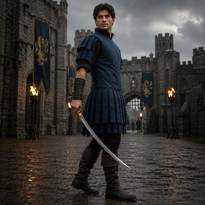 Royal Blue Roman Subarmalis Costume: Military Legion SPQR Armor - Halloween Costume