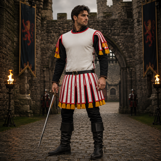 Yellow  Roman Subarmalis: Cotton Padded Armor, Ren-faire Costume