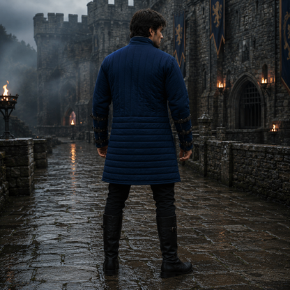 Quilted Gambeson : Historical Navy blue Costume , Halloween Gift